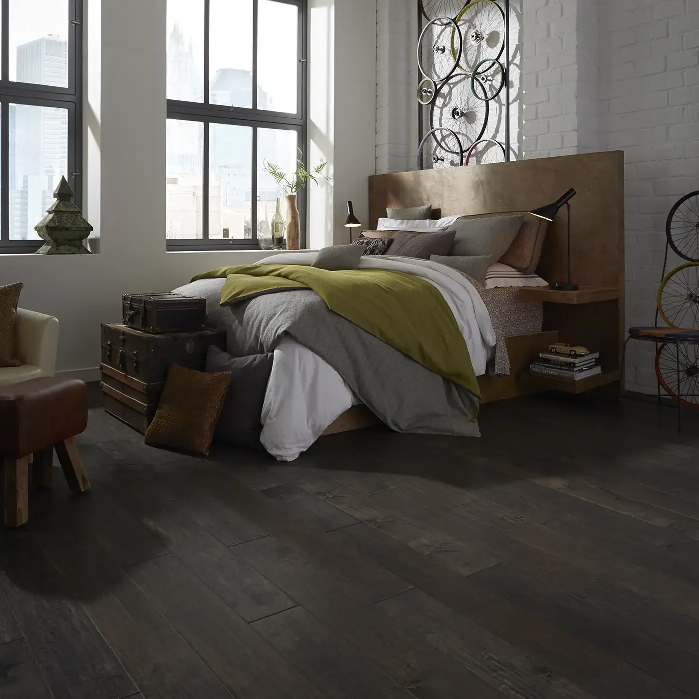 hardwood-gallery Hardwood Flooring in modern bedroom | Mills Floor Covering